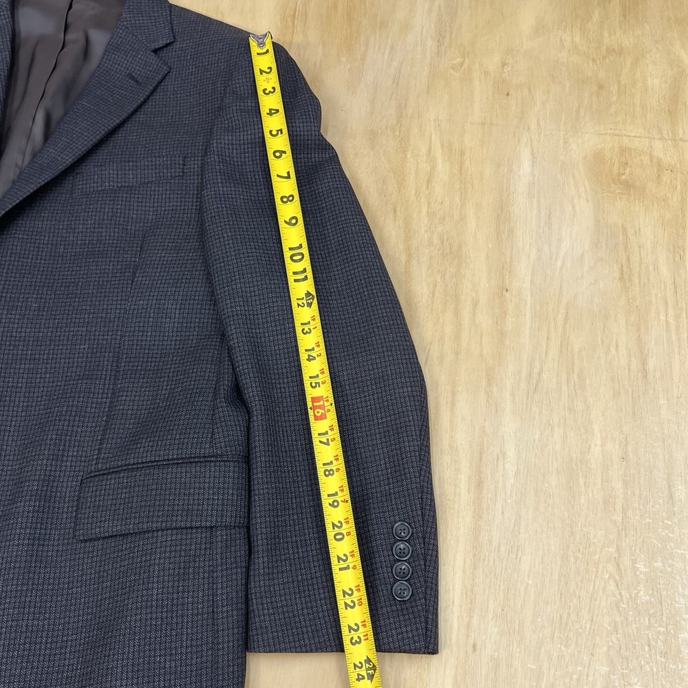 Pronto Uomo Blazer Sport Coat Men 40S Short Executive Fit Wool Brown Check - Picture 7 of 12